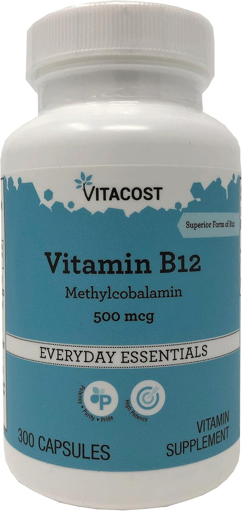 Vitacost Vitamin B-12 Methylcobalamin, 500 mcg - 300 Capsules