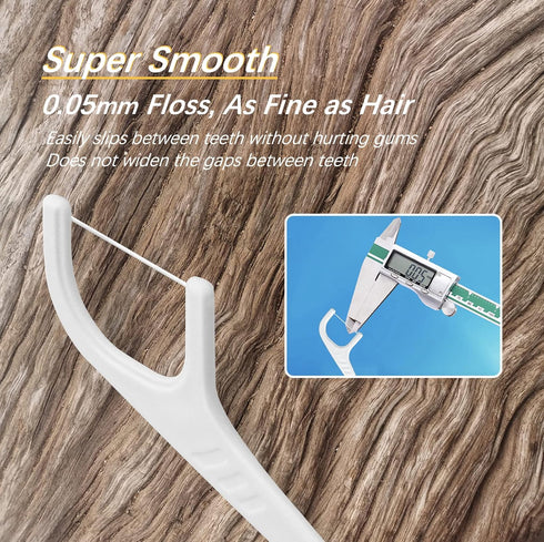 Automatic Pop Up Floss Sticks Holder with 4 Box 0.002in Soft Fine Floss, Waterproof Storage Box for Floss Picks,