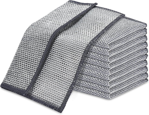 10 Pcs New Upgrade 3-Layer Non-Scratch Wire Dishcloth, Non-Scratch Dishwashing Rags for Kitchen Cleaning