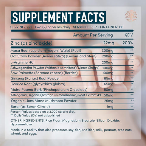 Male Fertility Supplement with Maca Root - Prenatal Vitamins for Men - 120 Capsules, 2 Month Supply