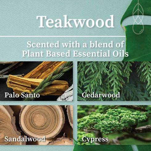 Hemlock 60 8 oz Park Teakwood Apothecary Hand-Poured Scented Candle | Crackling Wood Wick, Botanical Fragrance