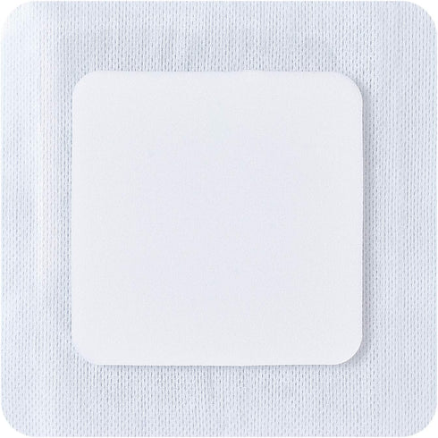 Areza Medical Foam Wound Dressing, Sterile Polyurethane, 6.5" x 6.5" (16.5 cm x 16.5 cm), Adhesive Border, 5 PCS