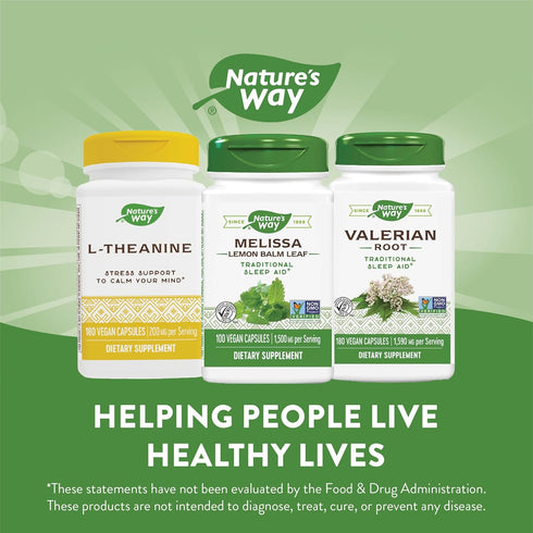 Nature's Way Premium Herbal Melissa Lemon Balm Leaf | 100 Capsules | Traditional Sleep Aid, 1,500 mg per serving