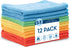 S&T INC. 12 Pack Microfiber Cleaning Cloth, 12" x 16", Bulk Reusable Lint Free Towels for Home