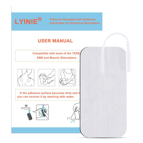 TENS Unit Pads, 2"X4", 24Pcs, Reusable Latex-Free Replacement Pads for Muscle Stimulator Electrotherapy