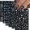 10 Sheets Flower Nail Stickers, Silver Nail Decals 3D Self-Adhesive Leaf Nail Art Stickers for Women Manicure