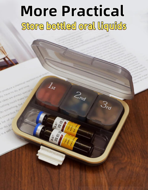 UIVXXUD 7 Set) Ultra-Portable Day Weekly Compact Travel Size Pill Organizer Box - Detachable Daily Compartments