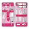 Nail Care Kit Manicure Grooming Set with Travel Case, Yougai 18 Piece (Pink)