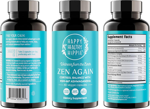KSM-66 11-in-1 60 (30 Zen Again Cortisol Manager with Ashwagandha | Cortisol Supplements for Women | Complex | Herbal