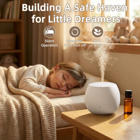VigorLife Humidifiers for Bedroom,Quiet Cool Mist Humidifier for Baby,Small Essential Oil Diffuser with Auto-Off