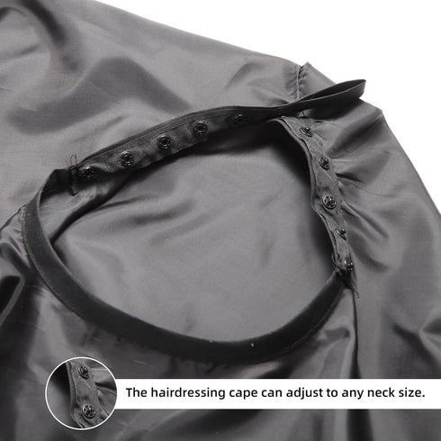 Professional Hair Cutting Cape with Adjustable Snap Closure, Waterproof Hairdressing Salon Cape - 57" x 51" (Black)