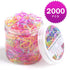 Hoyols 2000 Small Rubber Bands, Hair Ties Ponytail Elastic Multi Color Value Pack for Kids Girls Hair