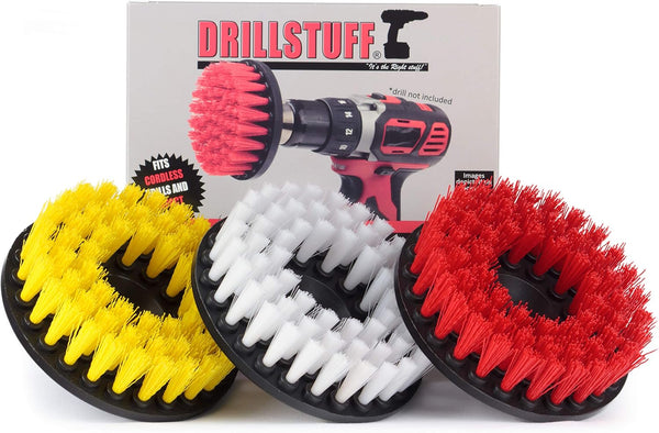 Cleaning Supplies - Drill Brush for Leather, Shower Door, Upholstery, Carpet, and Bathroom Accessories