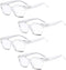Eyekepper 4 Pack Ladies Eyeglasses - Oversized Square Design Eyewear for Women, Transparent