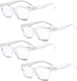 Eyekepper 4 Pack Ladies Eyeglasses - Oversized Square Design Eyewear for Women, Transparent