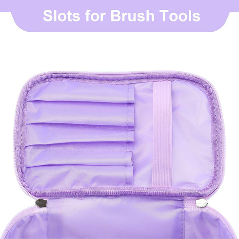 Meiyuuo Small Makeup Bag Cosmetic Organizer Waterproof Zipper Pouch for Women (Light Lavender Purple)