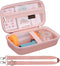 Canboc Carrying Case for Asthma Inhaler, Handheld Spacer Bag with Removable Shoulder Strap and Mesh Pocket (Rose Gold)