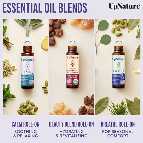 Set (3 Pack) UpNature Self Care Essential Oil Roll On Gifts for Mom, Relief Relaxation Gifts for Women Essential Oils
