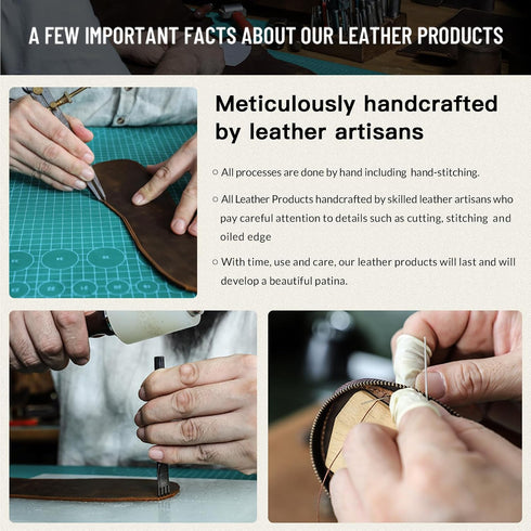 Set CONTACTS Full Grain Leather Empty Manicure Case Travel Nail Clipper Pouch for Men Personal Care Tools Pouch By