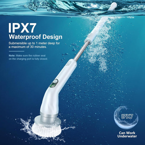 LA4 6 LABIGO Electric Spin Scrubber Pro, Dual Speed Bathroom Scrubber with Display & Replacement Cleaning Heads