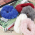 Small Fuzzy Fur Scrunchies, Furry Pony Holder - Set of 2 in Mauve