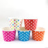 Worlds Paper Ice Cream Cups Polka Dot Paper Yogurt Cups 4oz Mix - 50 pack