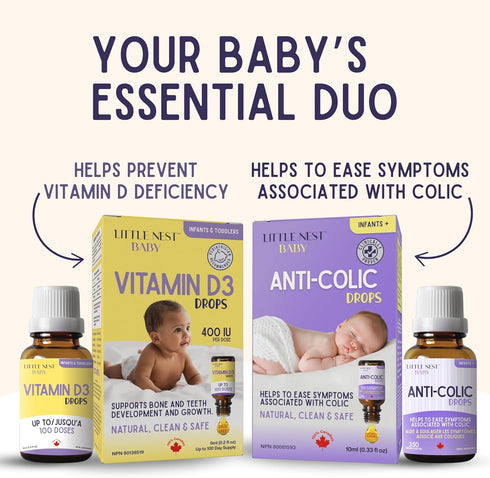 Little Nest D3 400 100 Baby Vitamin Drops IU per Dose | Natural & Clean Formulation for Infants & Toddlers | Day Supply