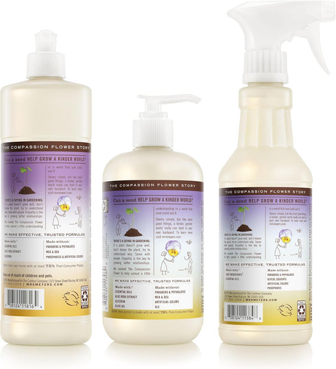 Set, (12.5 Oz), (16 Oz) (16 Oz) Mrs. MEYER'S CLEAN DAY Kitchen Basics Compassion Flower Scent Cleaning Supplies