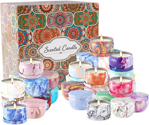 Wfmolcand Set 2.5 oz36 Pack, Scented Candles Gift Soy Wax Aromatherapy Candles for Home, Travel Tin Candles for Yoga