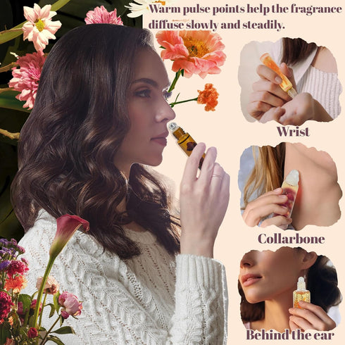 Set JUYRLE Roller Perfume Making Kit- DIY Perfume Making Kit, Make Your Own Roll-On Perfume with Essential Oil, Perfume