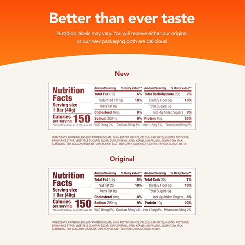 think! Protein Bars with Chicory Root for Fiber, Gluten Free, Salted Caramel, 1.4 Oz (30 Count)
