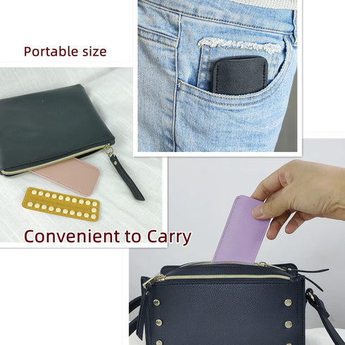Packets 5cm 11cm Birth Control Pill Case Holder for Mini Pill x (Purple)
