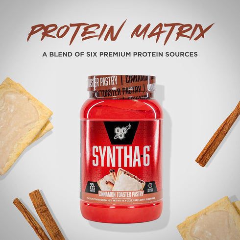 BSN SYNTHA-6 Whey Protein Powder - Cinnamon Toaster Pastry Flavor with Micellar Casein, 28 Servings