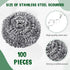 100 Pcs Stainless Steel Sponges Scrubbing Scouring Pad, Stainless Steel Scrubber Kitchen Scrubbers for Dishes Household Surfaces Scouring Pads for Kitchen Removing Rust Dirty Cookware Cleaner by Yinkin