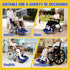 JZHLLA Adjustable Wheelchair Footrest High Density Foam Wheelchair Leg Rest Waterproof PU Leather Wheelchair Foot
