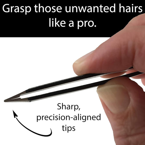 Mini Slant Tweezers, Best for Eyebrow & Facial Hair Removal, Precision Needs (Midnight Ombre)