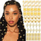 NAISKA 50Pcs Gold Hair Jewelry - Adjustable Hair Rings and Non-Piercing Ear Cuffs for Women and Men
