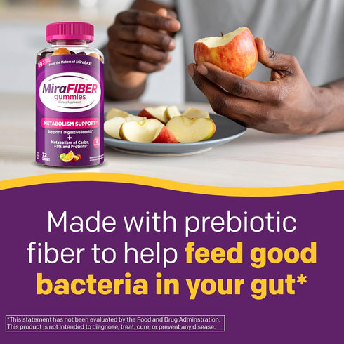 Gummies 8g Gummies 72Ct MiraFIBER from The Makers of MiraLAX, of Daily Fiber Per Serving, Metabolism Support with B
