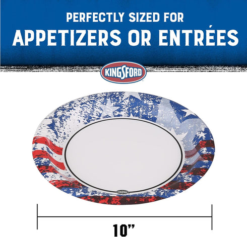 Kingsford Heavy Duty Paper Plates, 35 Count, American Flag Design
