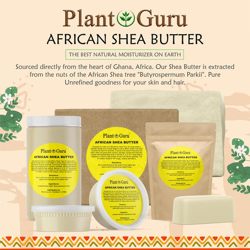 Raw African Shea Butter 16 oz. - 100% Pure Natural Unrefined IVORY for Skin, Body, Face, and Hair Growth