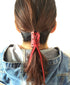 Leather Ponytail Holder, Handmade Leather Hair Ties, Braid Holder, Long Hair Accessories, Crazy Horse Leather (1pc)