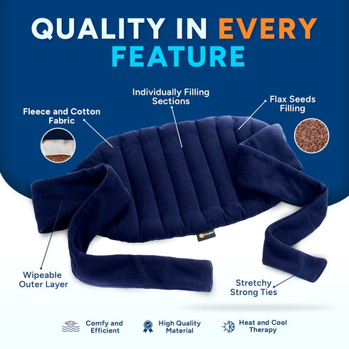 SunnyBay Microwave Heating Pad, Microwavable Hot or Cool Bean Bag Wrap for Neck, Shoulder, Knee, Back Pain, 10x18 Inch