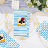 KTHONIOMANTE 200PCS 2 Pack, 4.5x8 Inch Blue & White Stripe Guest Napkins, Ply Disposable Paper Striped Dinner Hand