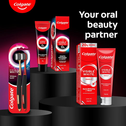 O2, (50g/1.7oz) Colgate Visible White Teeth Whitening Toothpaste