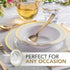 Stock Your Home Plastic Party Bowls, 50 Pack 12 Oz Elegant Disposable Dinnerware for Catering and Holidays