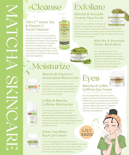 LILY SADO TEA+C Green Tea + Vitamin C Super Serum Natural Vegan Best Antioxidant Anti-Wrinkle Moisturizing Formula