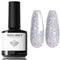 modelones Sparkle Silver Glitter Gel Nail Polish Set, 15 ML Soak Off Chrome Platinum for DIY Manicure Nail Art Gift