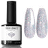 modelones Sparkle Silver Glitter Gel Nail Polish Set, 15 ML Soak Off Chrome Platinum for DIY Manicure Nail Art Gift