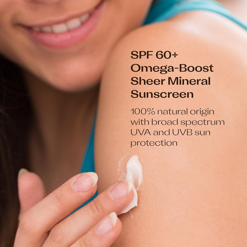 Trilogy SPF 60+ Omega-Boost Sunscreen - Natural Broad Spectrum Protection for Daily Use, 2.5 fl oz