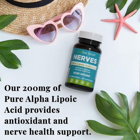 Alpha Lipoic Acid 200mg - Potent ALA Antioxidant Supplement for Healthy Nerve Function & Metabolism - 60 Capsules -